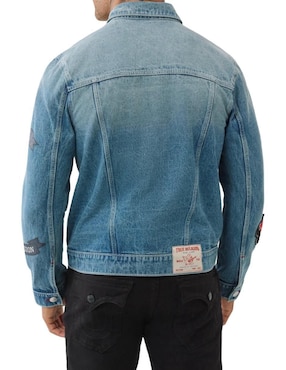 Chamarra denim True Religion de mezclilla con bolsillos para hombre