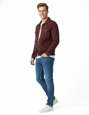 Set chamarra Indicum Denim de mezclilla con bolsillos para hombre