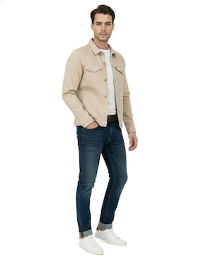 Set chamarra Indicum Denim de mezclilla con bolsillos para hombre