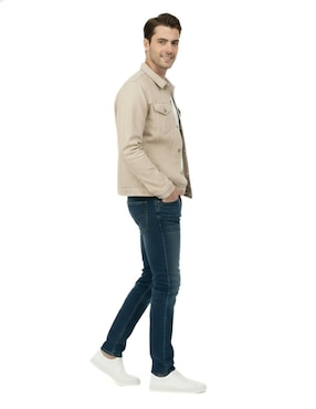 Set chamarra Indicum Denim de mezclilla con bolsillos para hombre