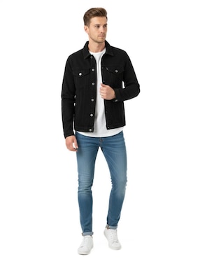 Set chamarra Indicum Denim de mezclilla con bolsillos para hombre