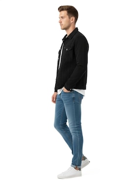 Set chamarra Indicum Denim de mezclilla con bolsillos para hombre