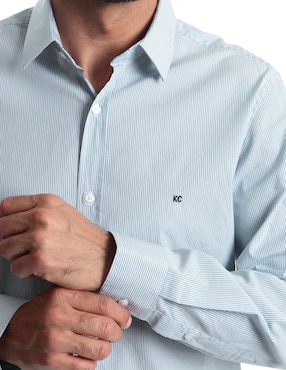 Camisa casual Kenneth Cole de algodón manga larga para hombre