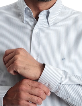 Camisa casual Kenneth Cole manga larga para hombre