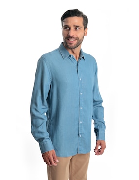 Camisa casual Kenneth Cole manga larga para hombre