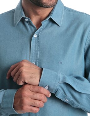 Camisa casual Kenneth Cole manga larga para hombre