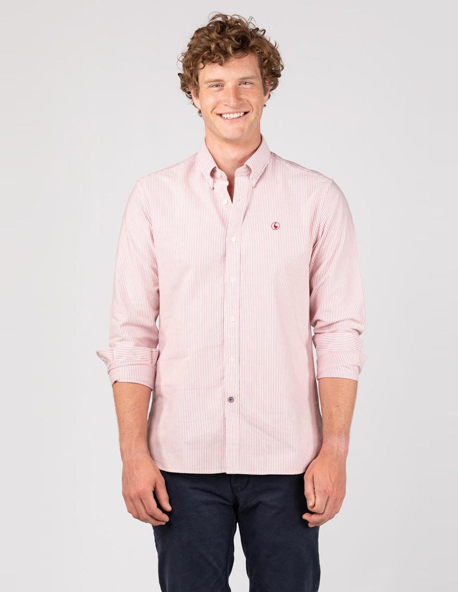 Camisa casual El Ganso corte regular fit roja a rayas en Liverpool