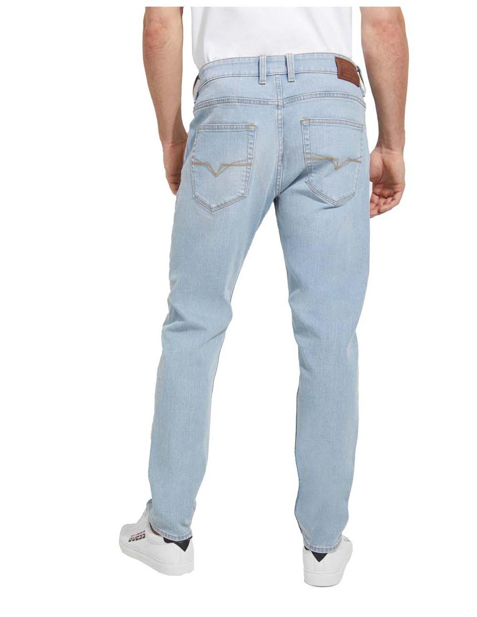 Jeans straight lavado claro para hombre 3