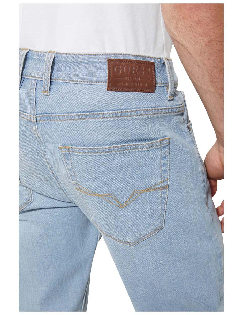 Jeans straight lavado claro para hombre 4