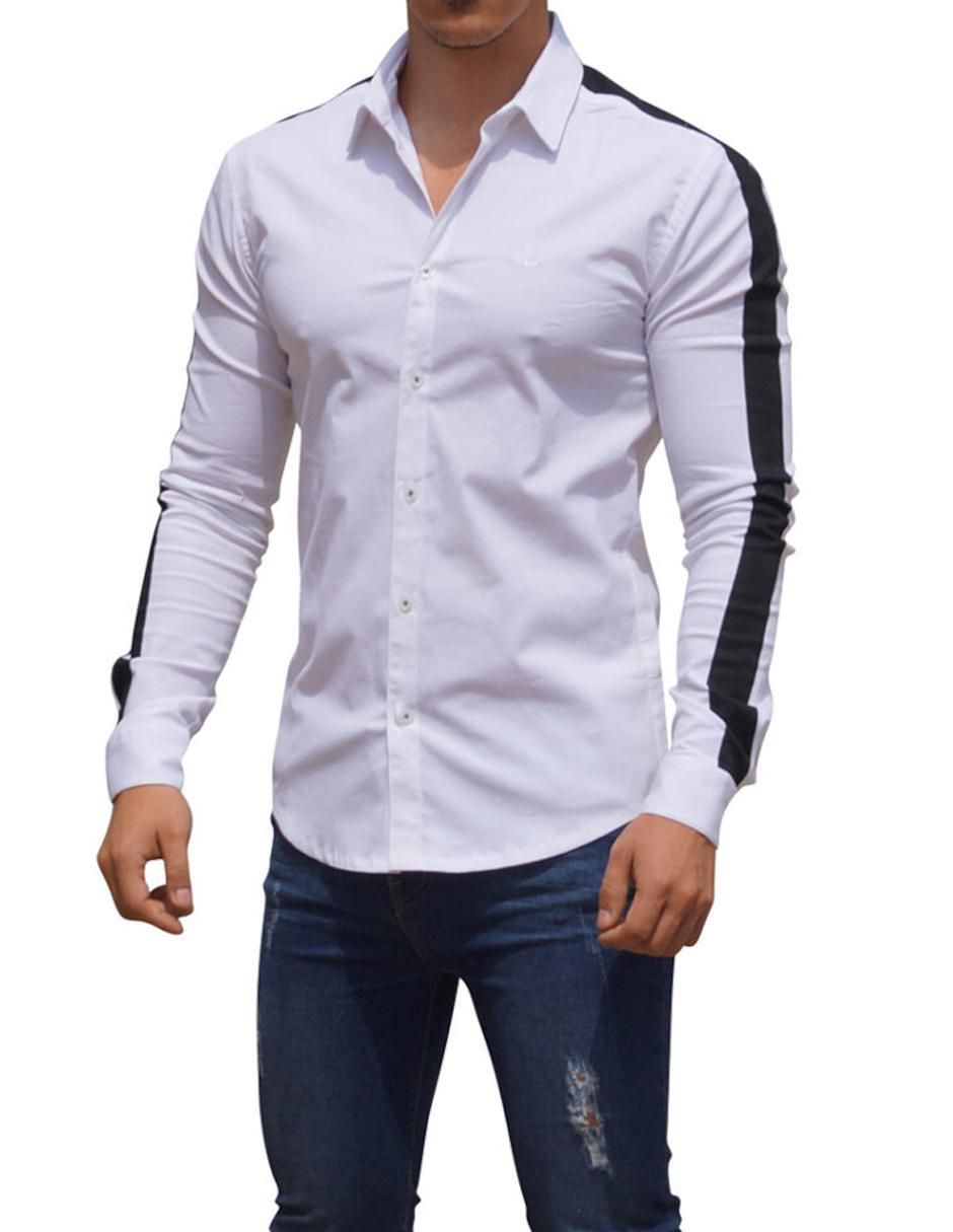 Camisa casual manga larga para hombre