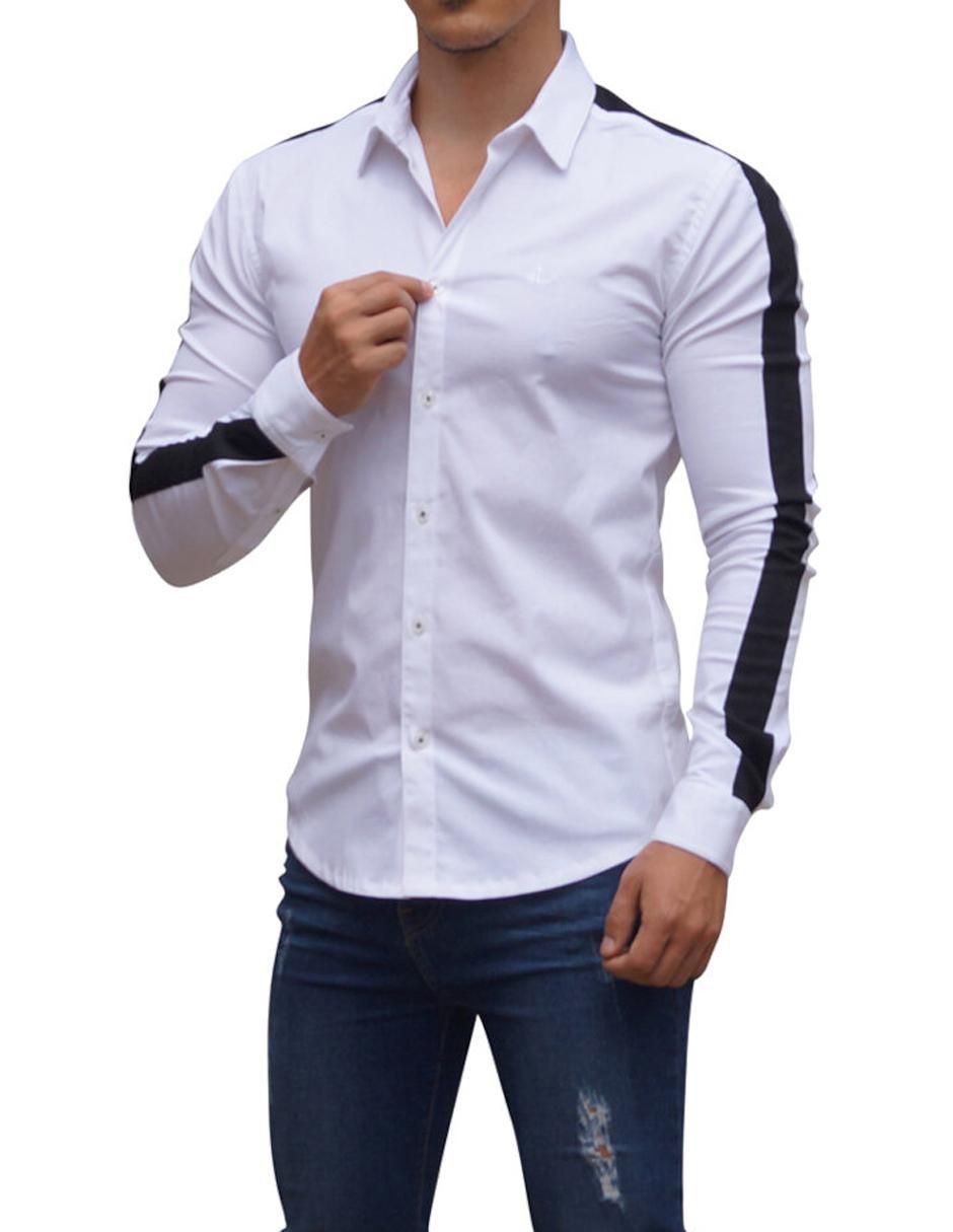 Camisa casual manga larga para hombre 2