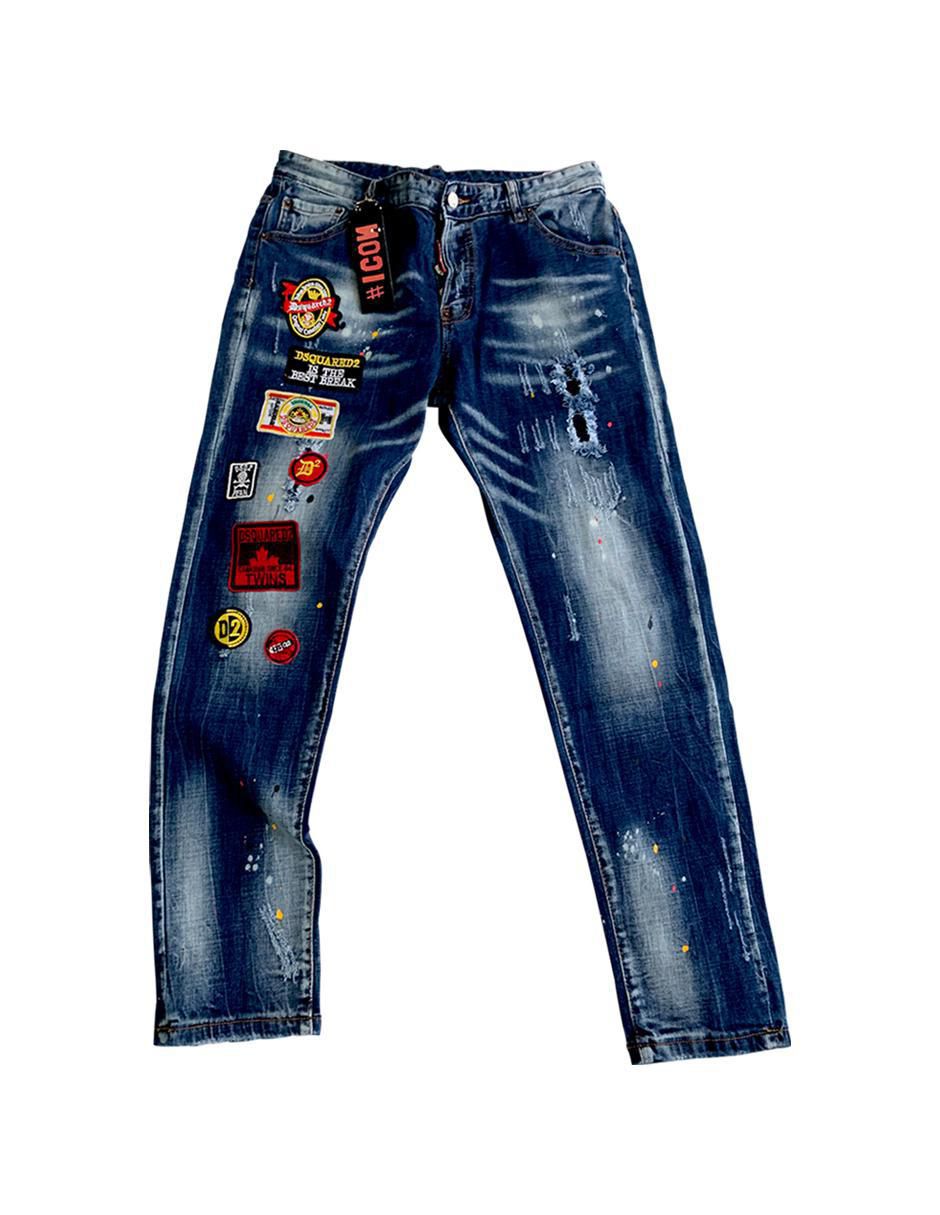 Jeans slim Dsquared2 Icon Patch lavado medio para hombre | Liverpool.com.mx
