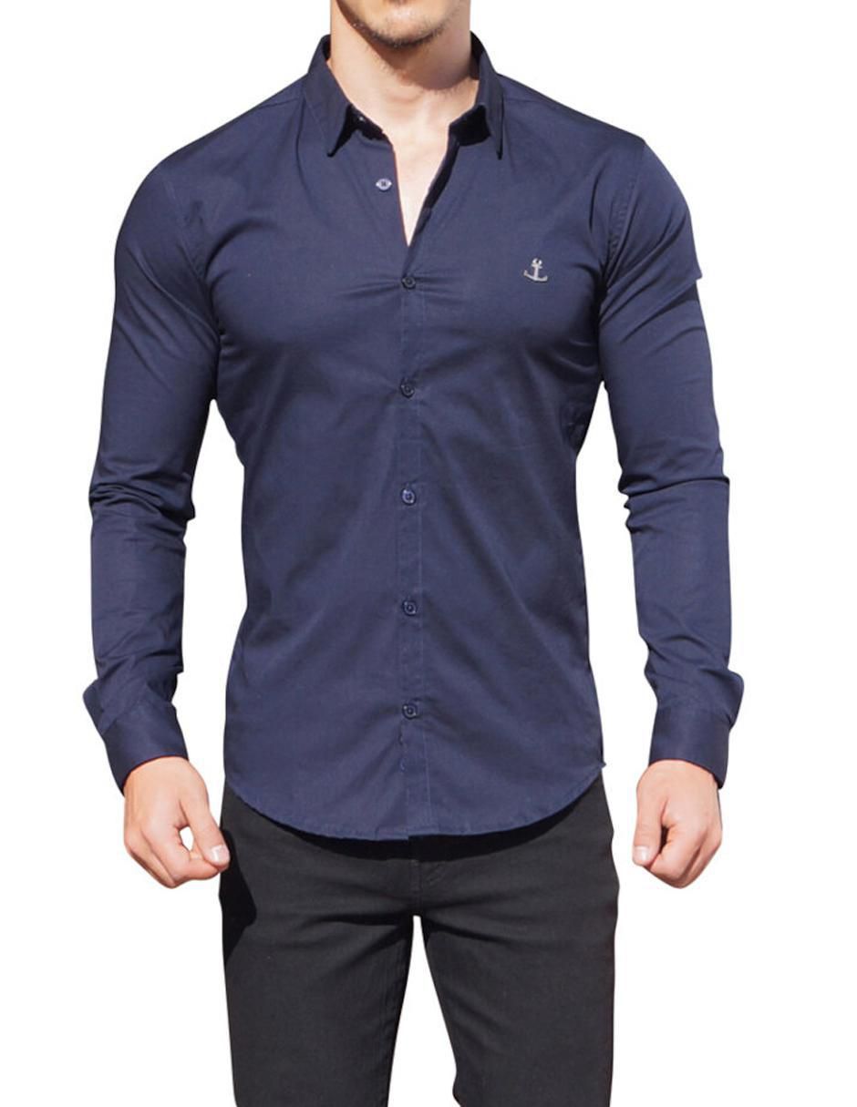 Camisa de vestir John Leopard de algodón manga larga para hombre