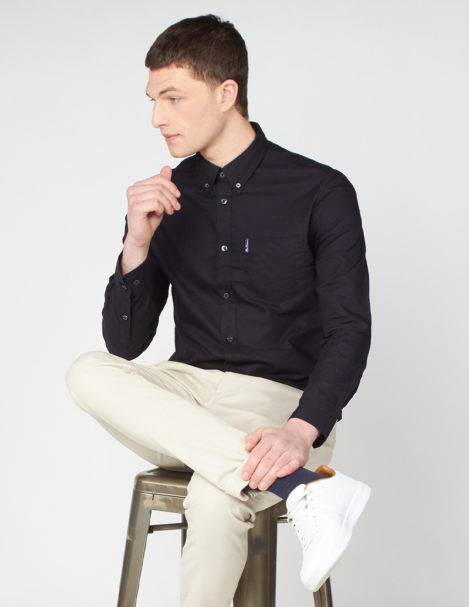 Camisa casual de algodón manga larga para hombre 4