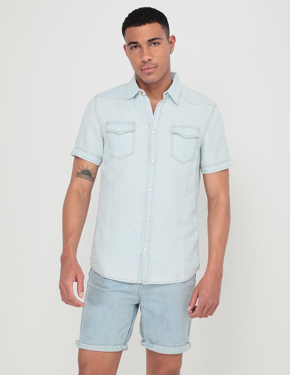 Camisa casual Guess de algod n manga corta para hombre