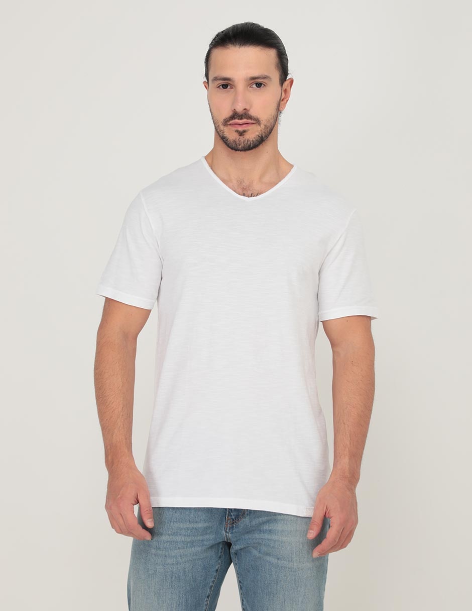 Playera Benetton cuello V para hombre