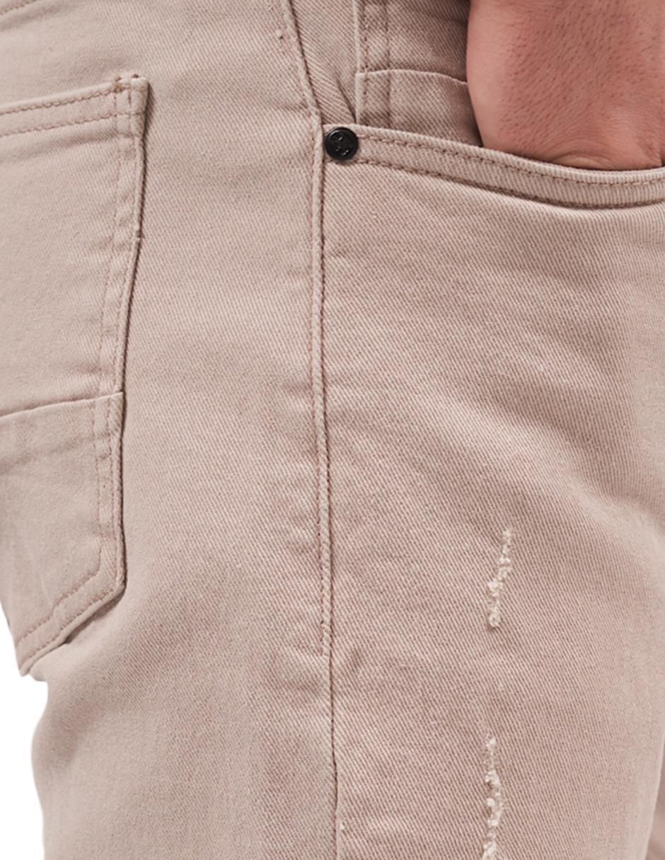 Jeans slim lavado desgastado para hombre 4