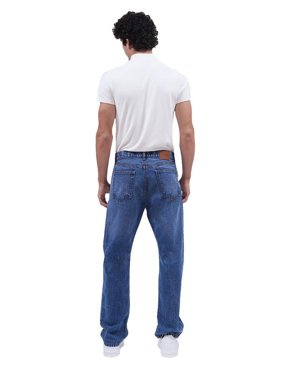Jeans straight 8021 lavado obscuro para hombre 3