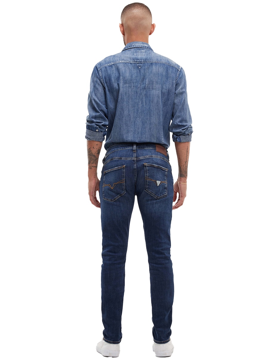 Jeans skinny deslavado para hombre 3