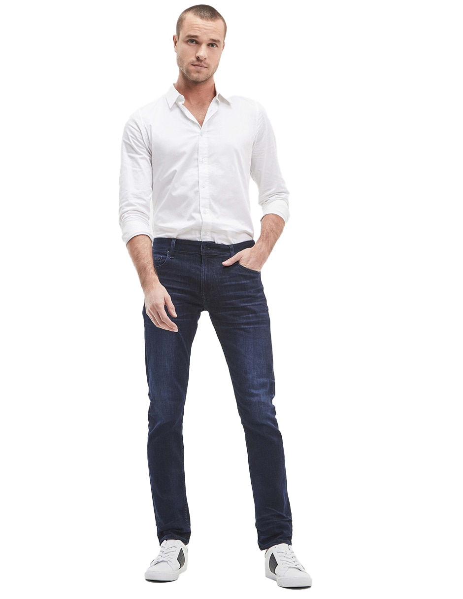 Jeans slim deslavado para hombre 4