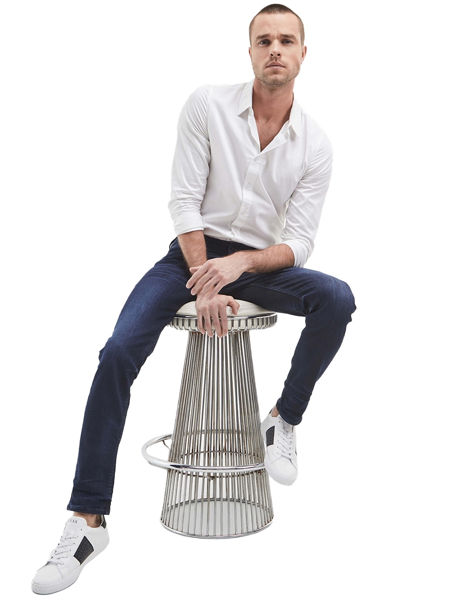 Jeans slim deslavado para hombre 6