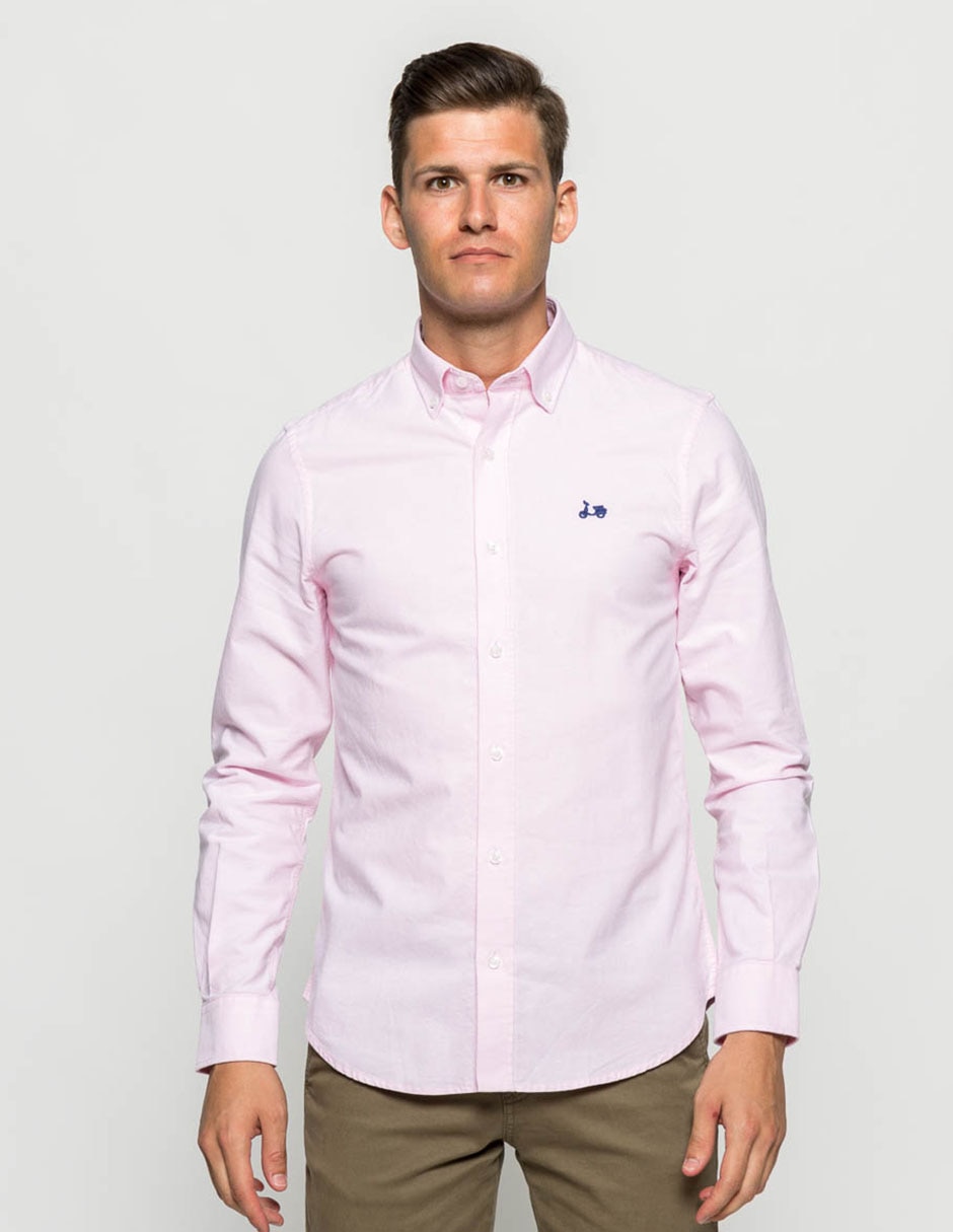 Camisa casual de algodón manga larga para hombre