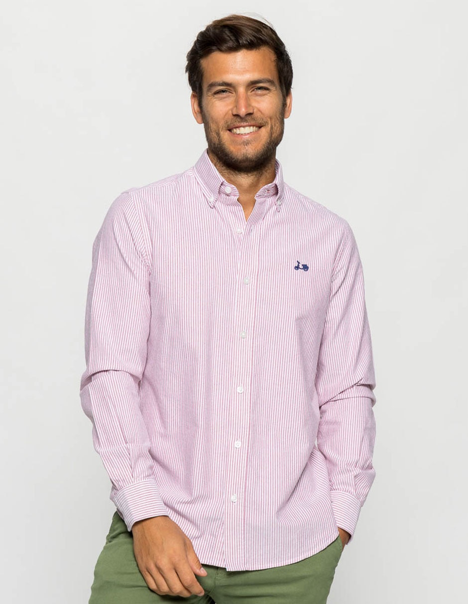 Camisa casual de algodón manga larga para hombre