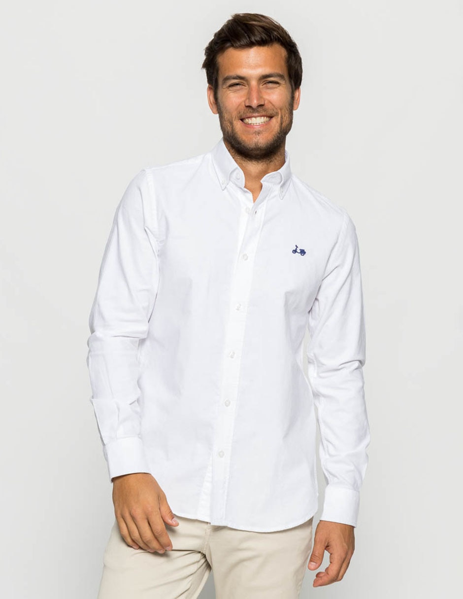 Camisa casual de algodón manga larga para hombre