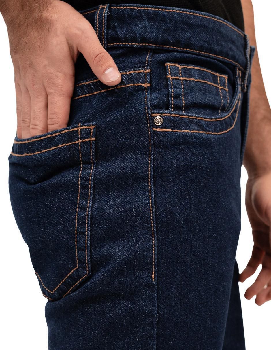 Jeans slim 8028 lavado obscuro para hombre 4