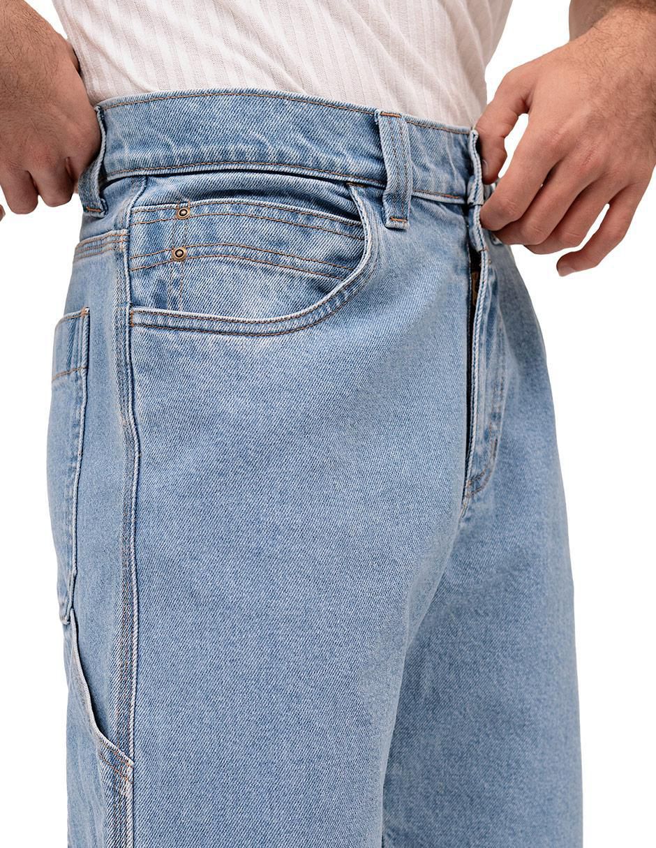 Jeans straight lavado claro para hombre 5