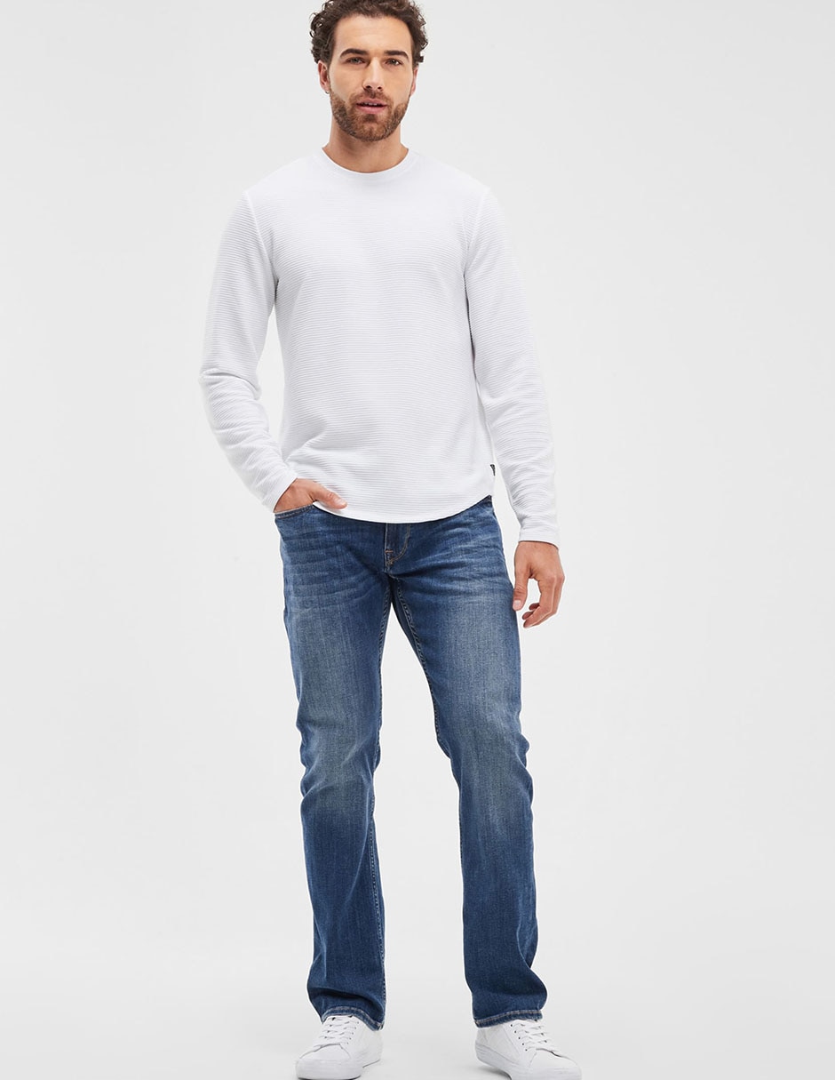 Jeans regular deslavado para hombre 4