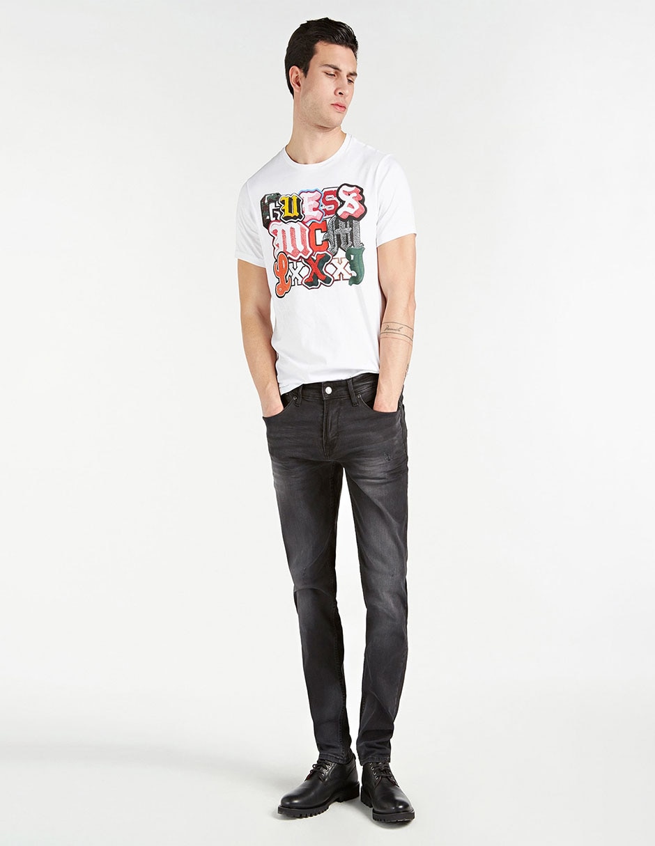 Jeans slim deslavado para hombre 2