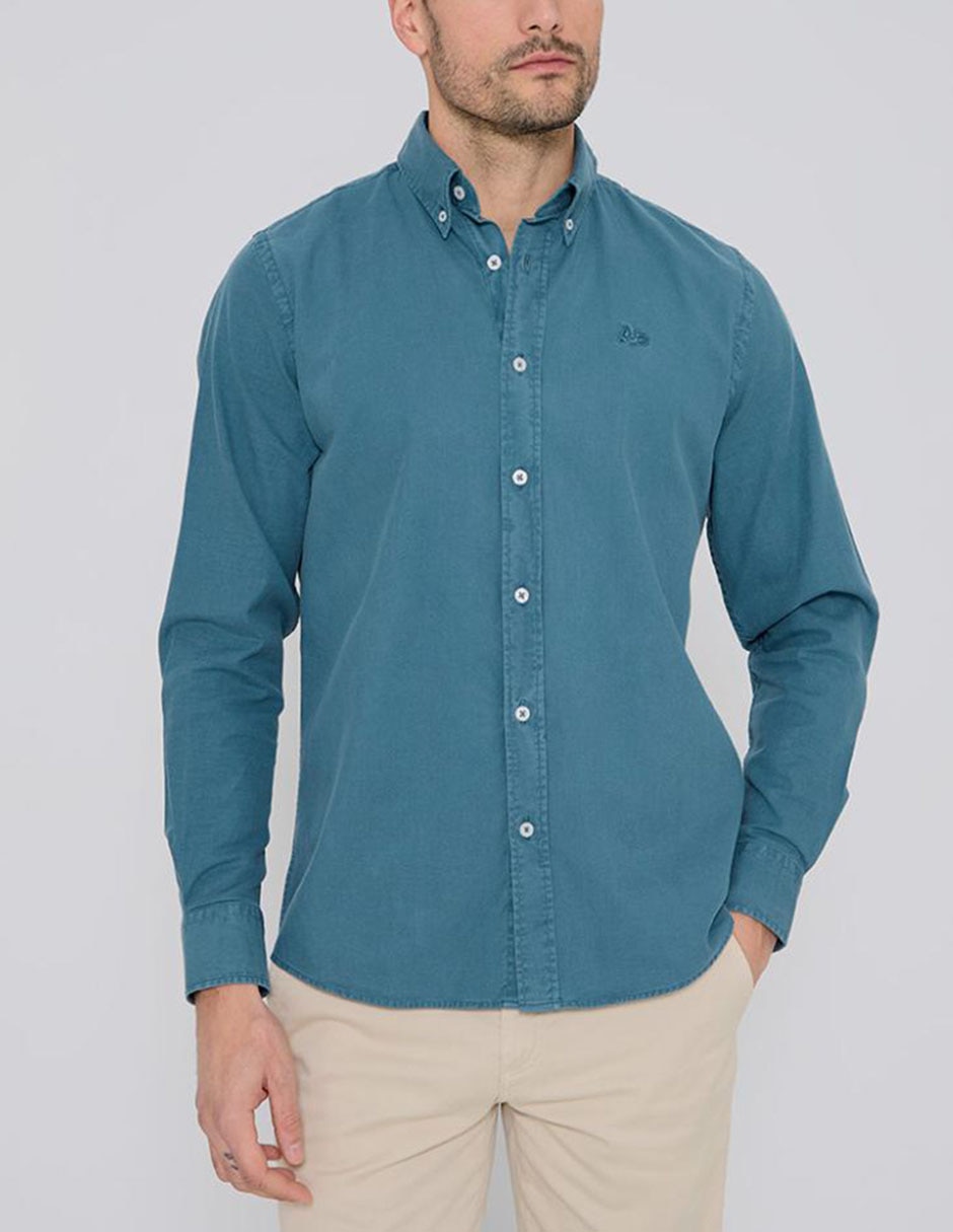 Camisa casual de algodón manga larga para hombre Camisa casual de algodón manga larga para hombre