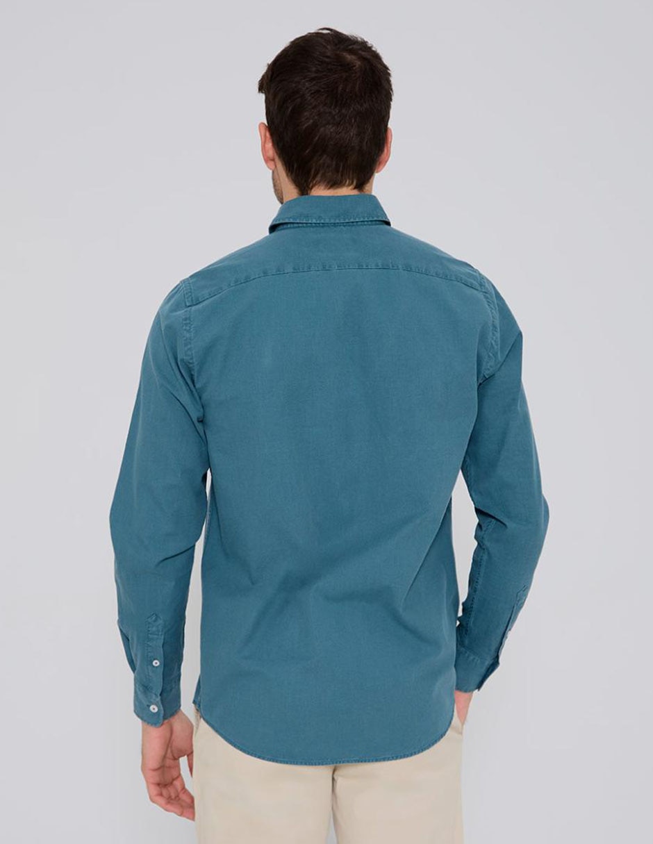 Camisa casual de algodón manga larga para hombre 2