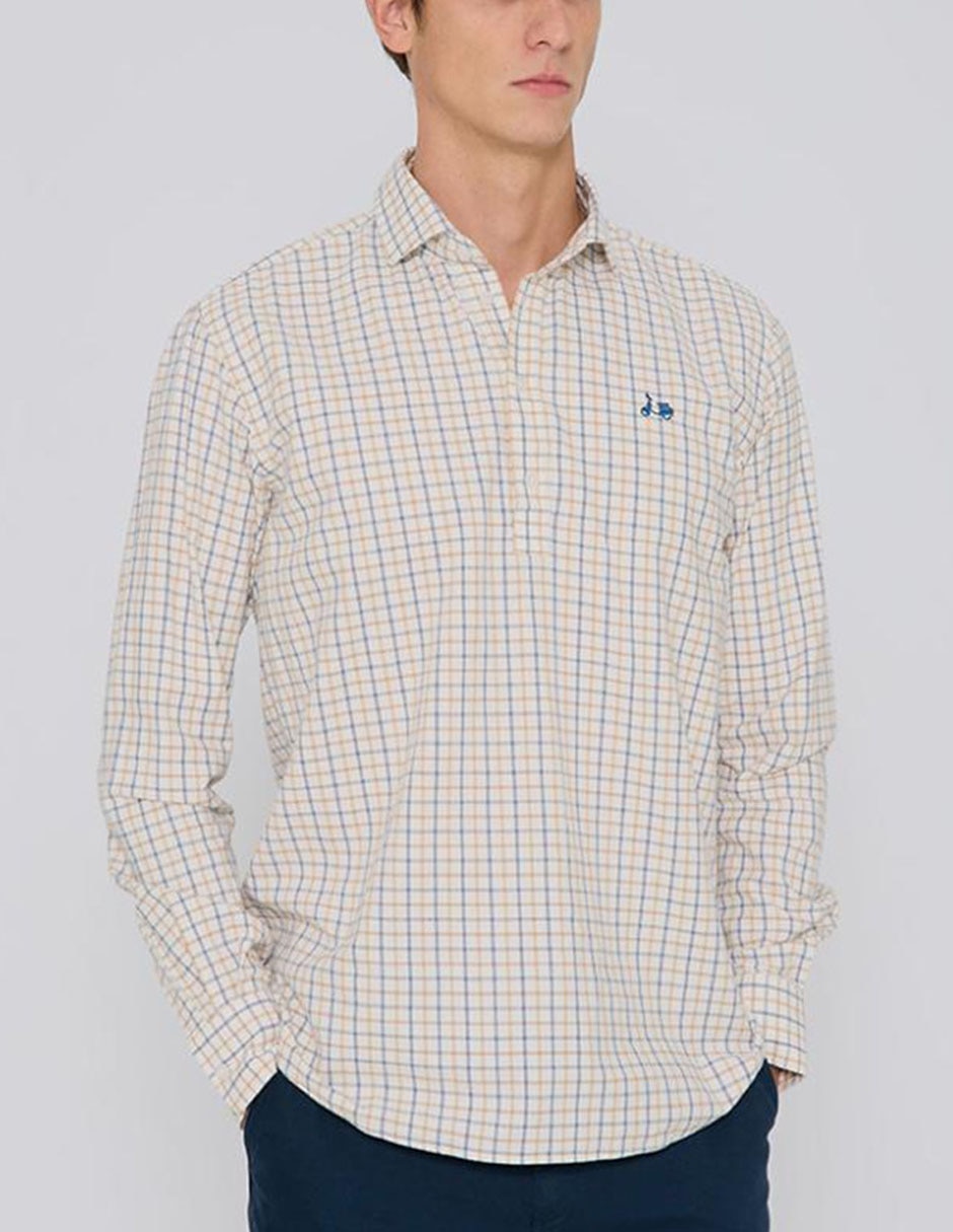 Camisa casual de algodón manga larga para hombre 1