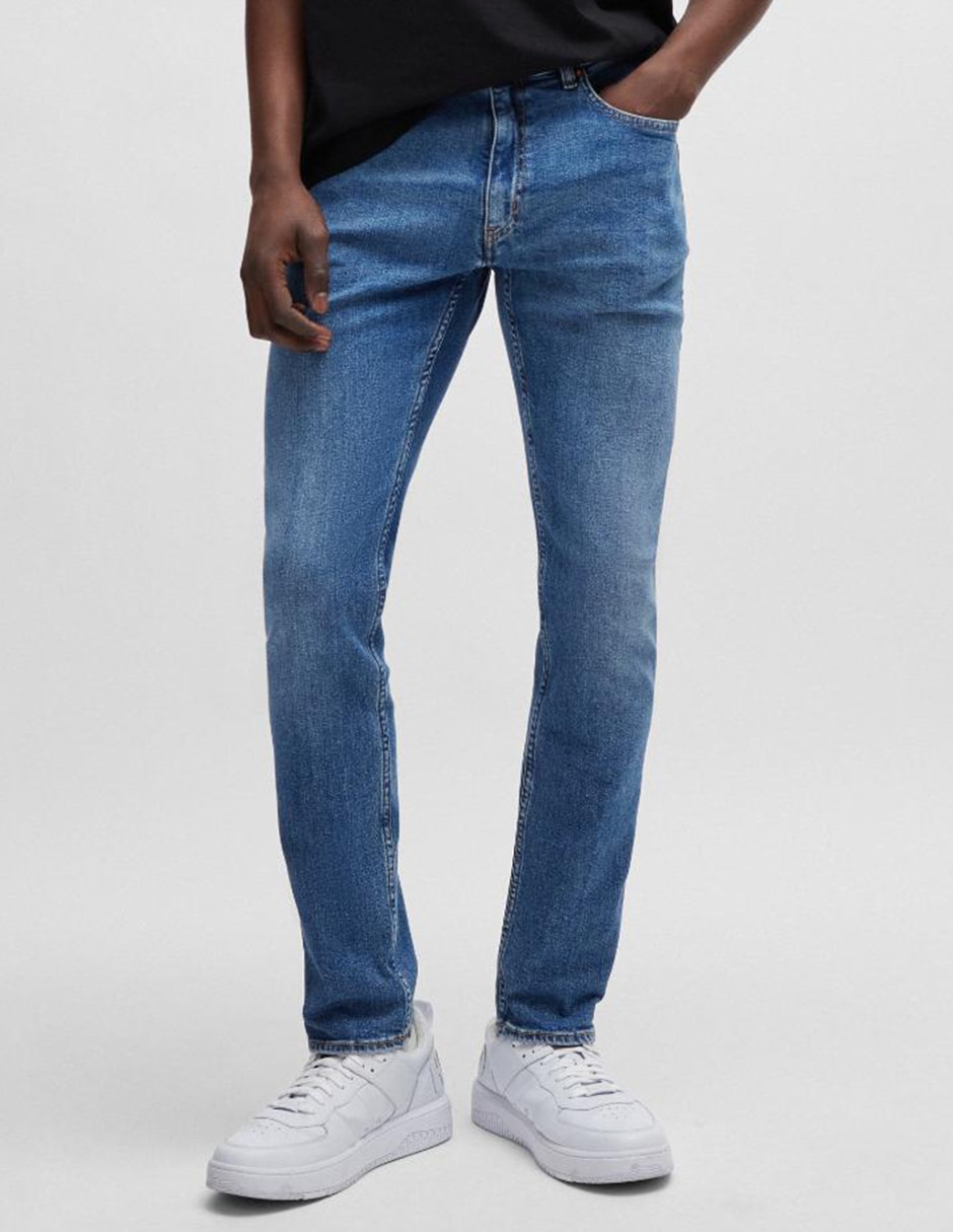 Jeans straight lavado claro para hombre