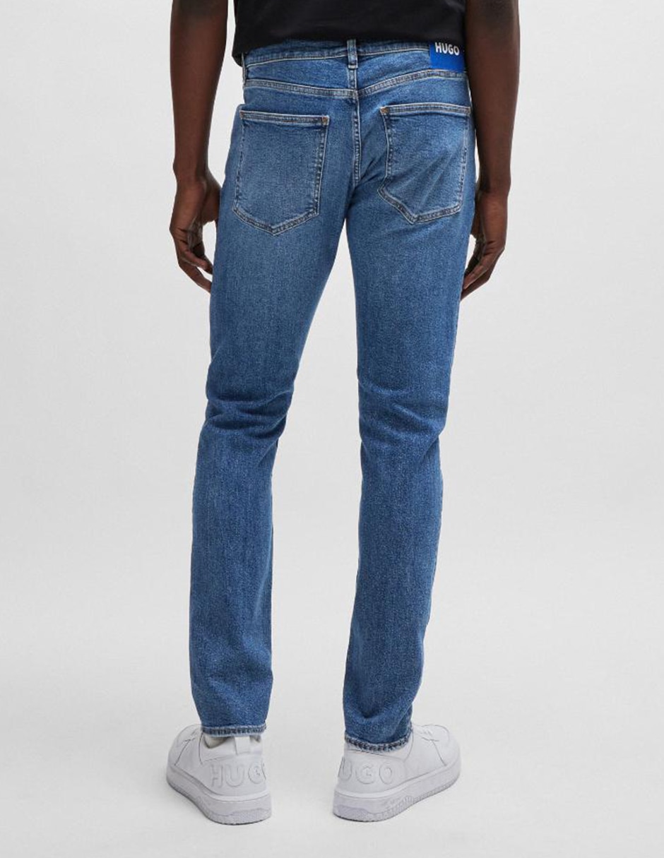 Jeans straight lavado claro para hombre 2