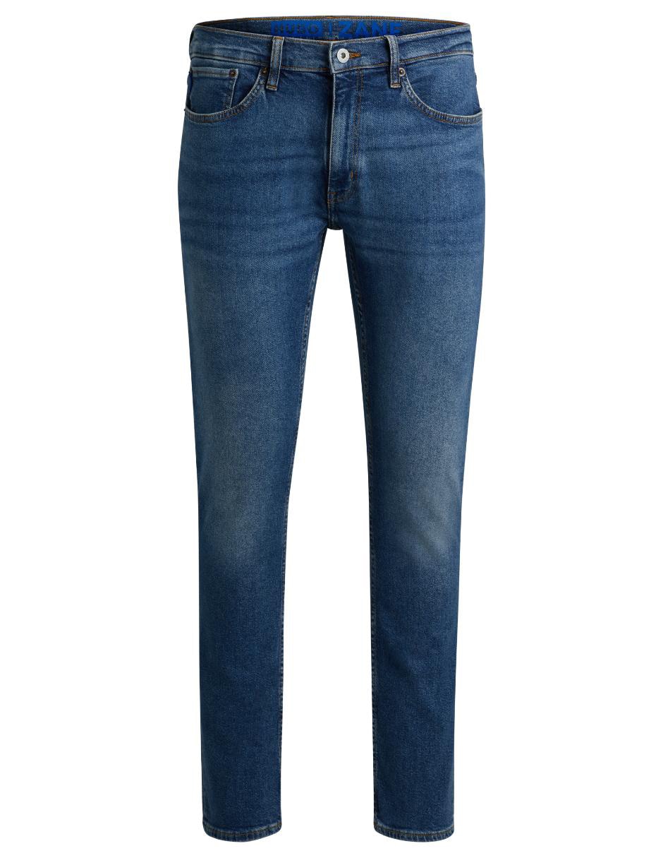 Jeans straight lavado claro para hombre 4