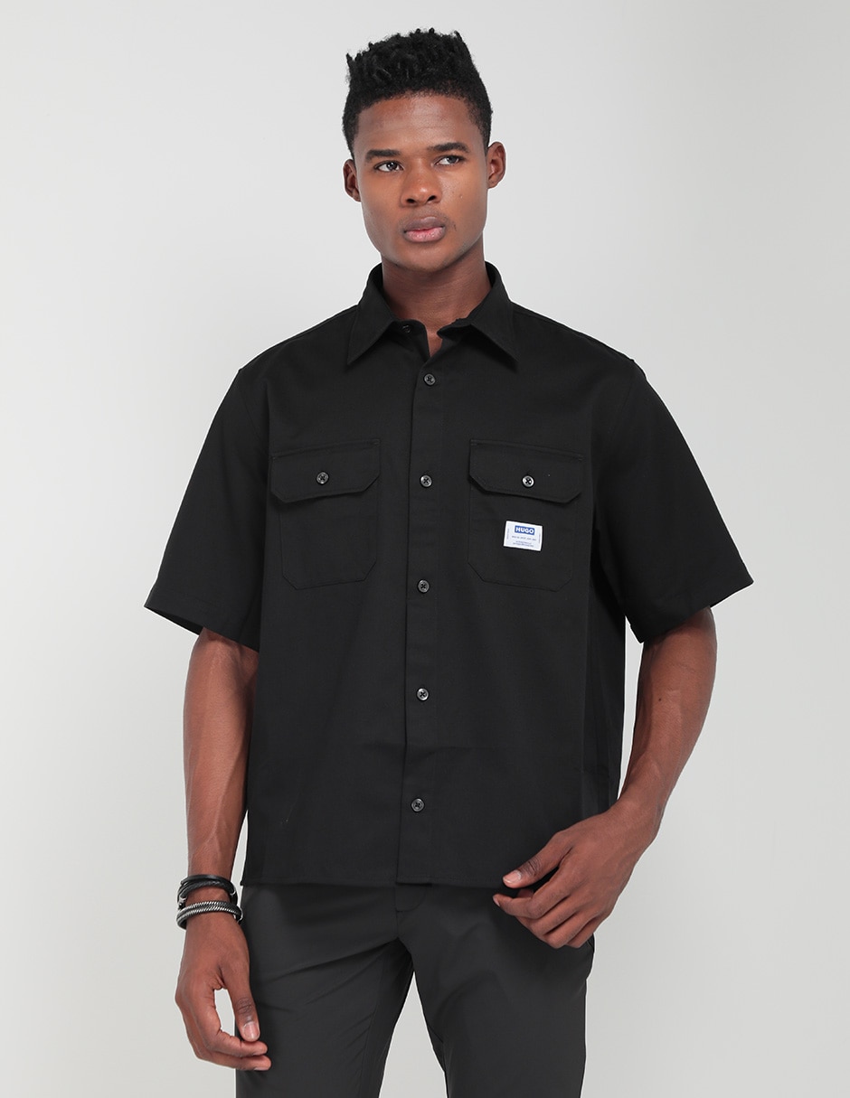Camisa casual de algodón manga corta para hombre
