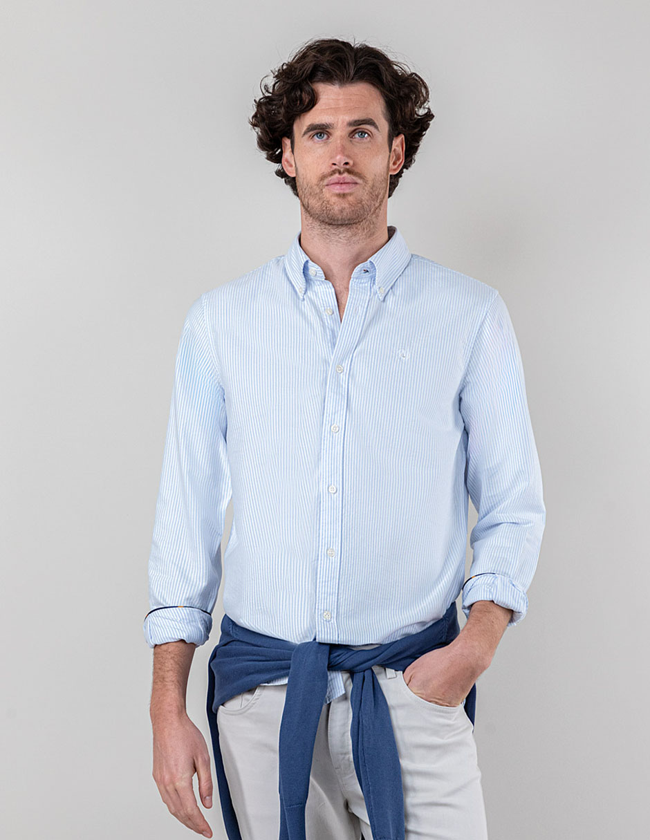 Camisa casual de algodón manga larga para hombre 1