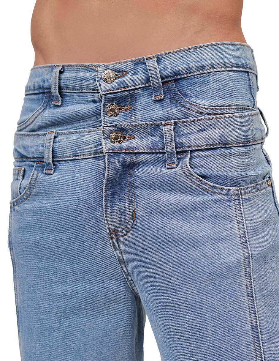 Jeans straight lavado claro para hombre 4