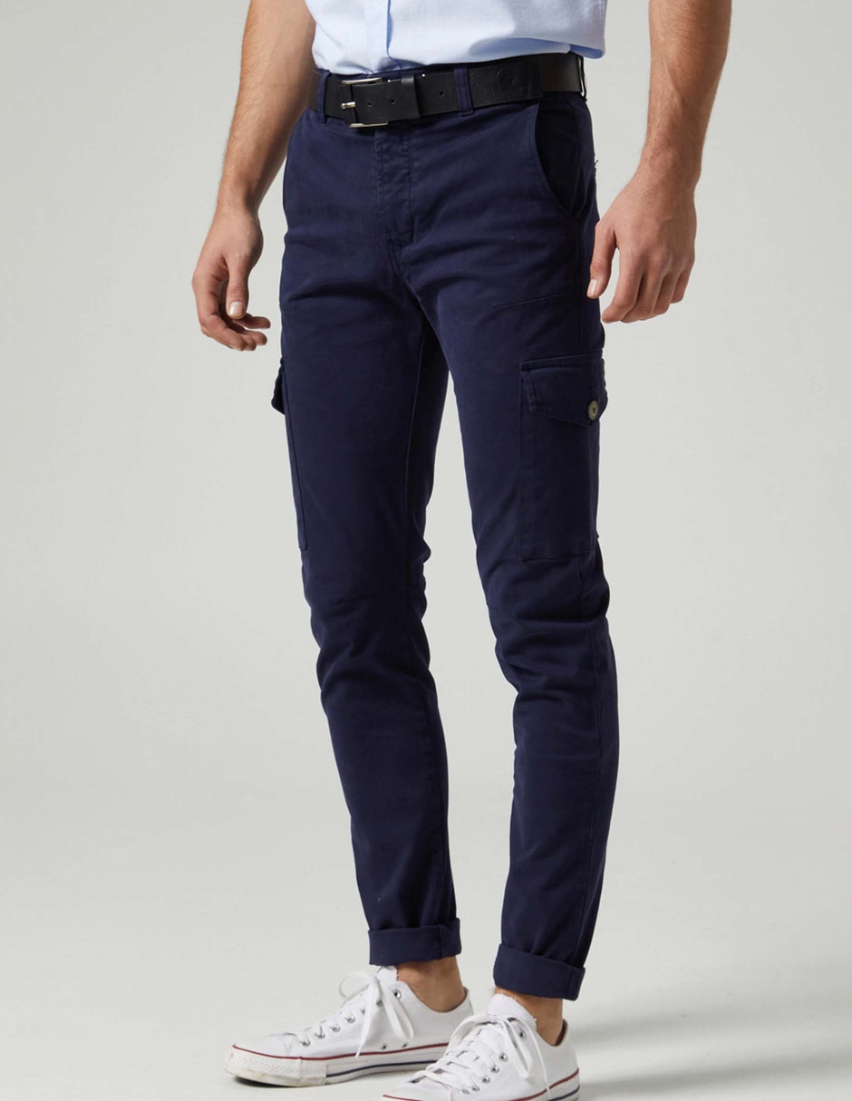Pantalón cargo slim de algodón para hombre 1