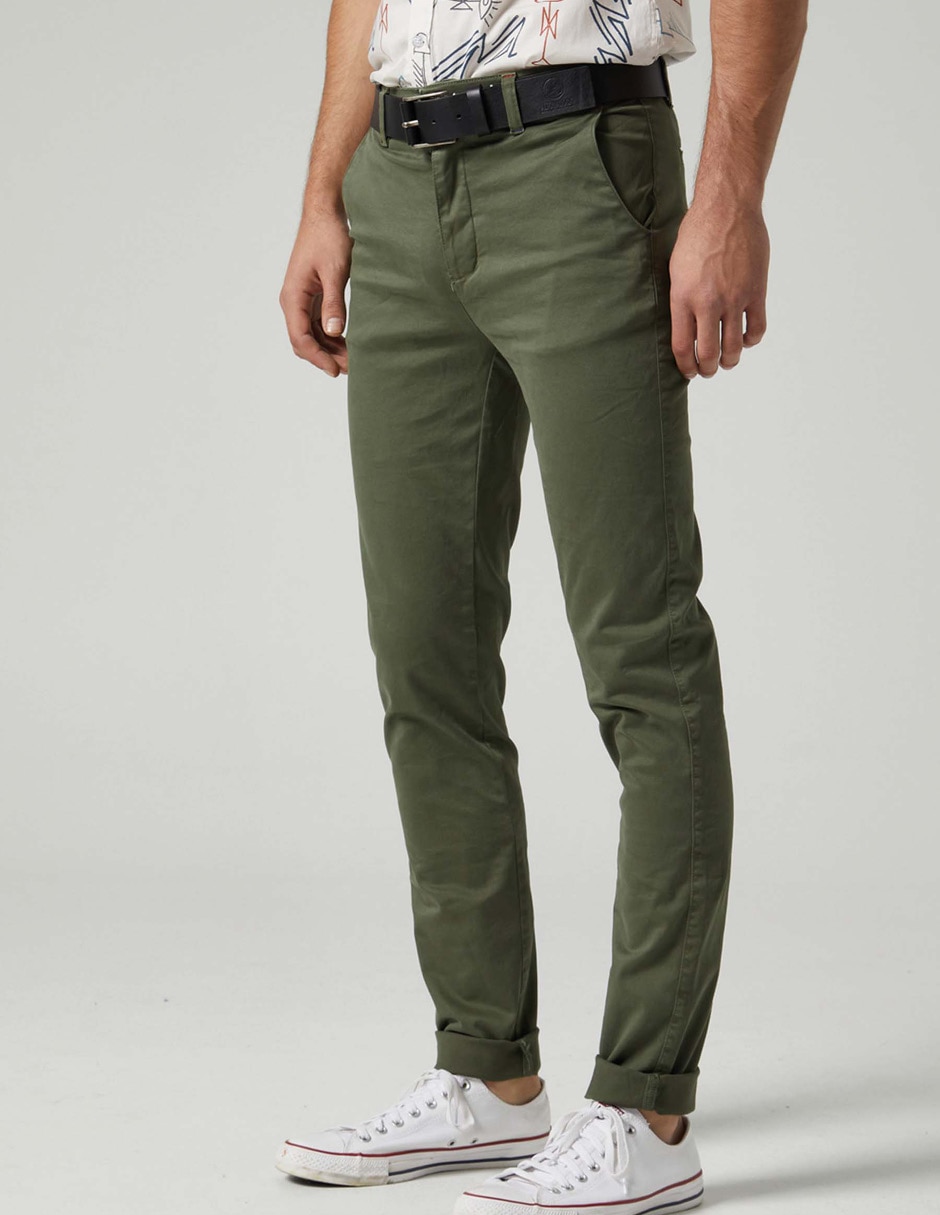 Pantalón chino slim de algodón para hombre Pantalón chino slim de algodón para hombre