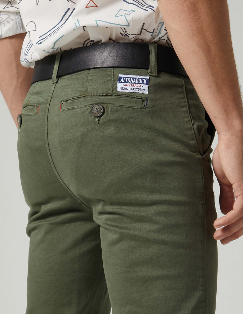 Pantalón chino slim de algodón para hombre 2