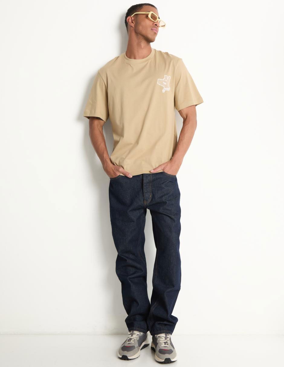 Jeans straight deslavado para hombre 3