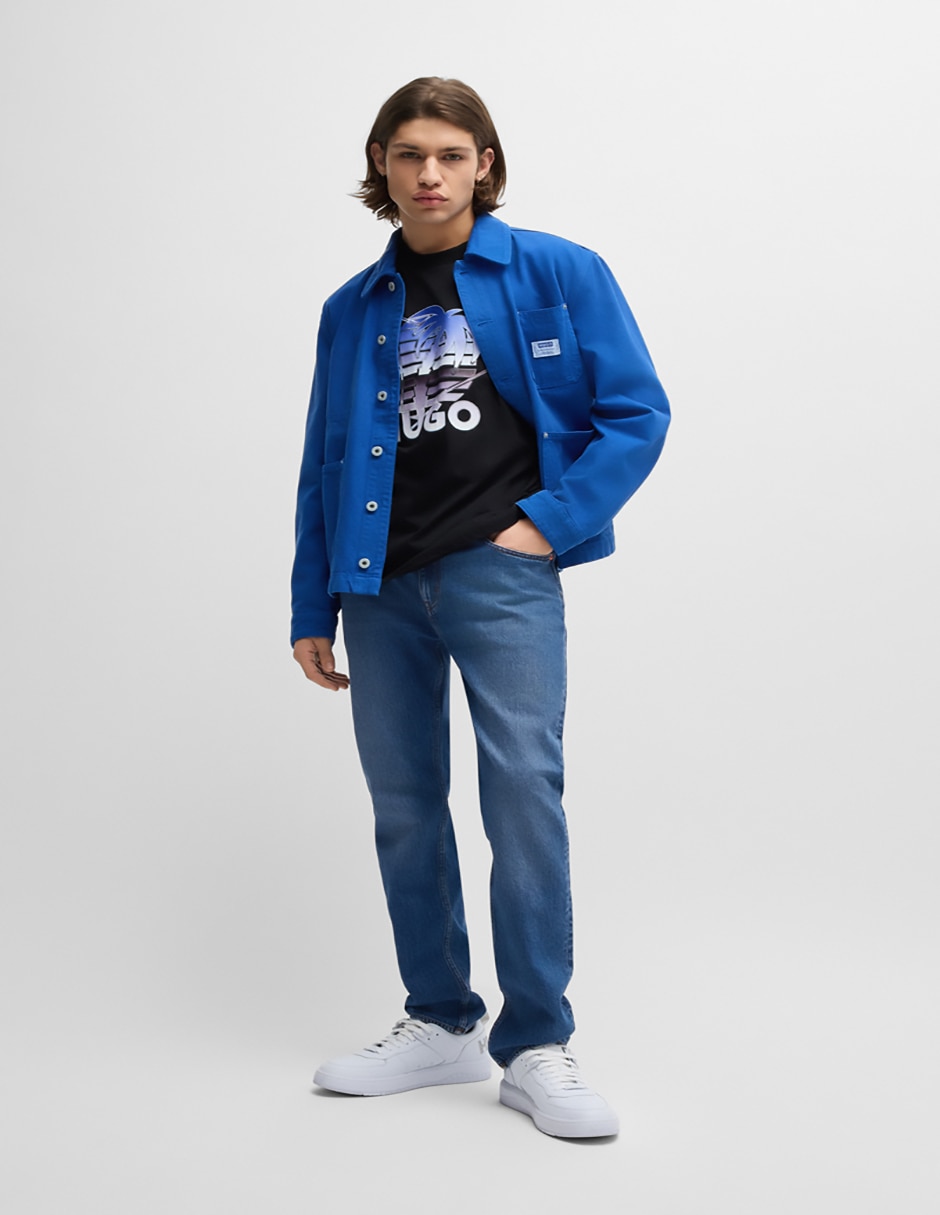 Jeans slim lavado deslavado para hombre 3