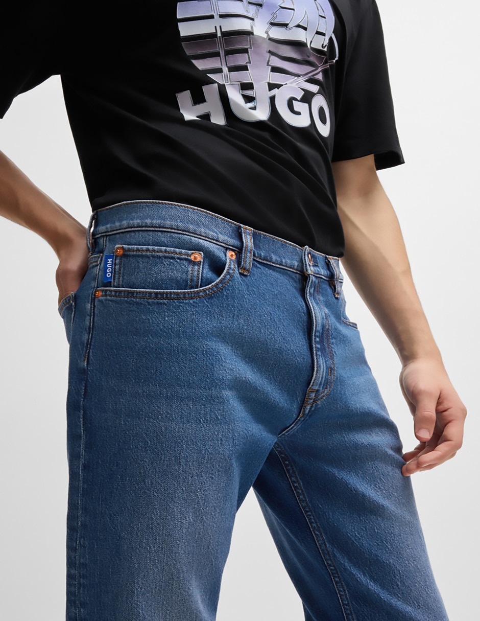 Jeans slim lavado deslavado para hombre 5
