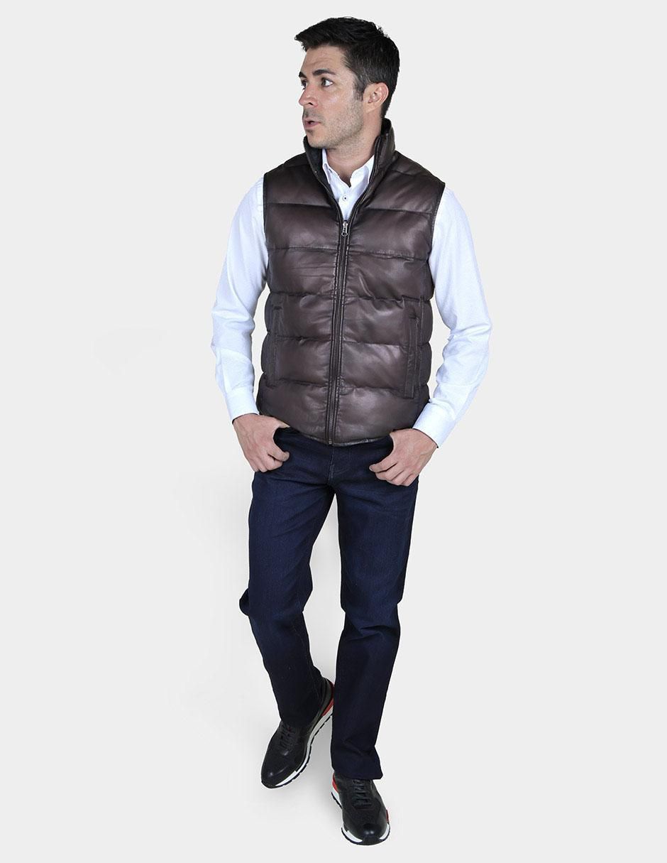 Chaleco piel reversible para hombre 2