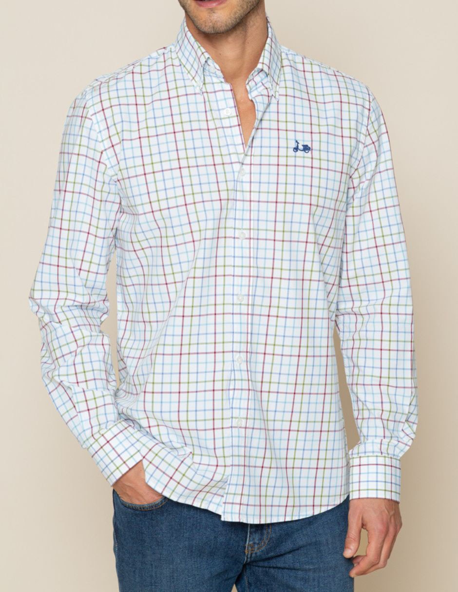 Camisa casual de algodón manga larga para hombre