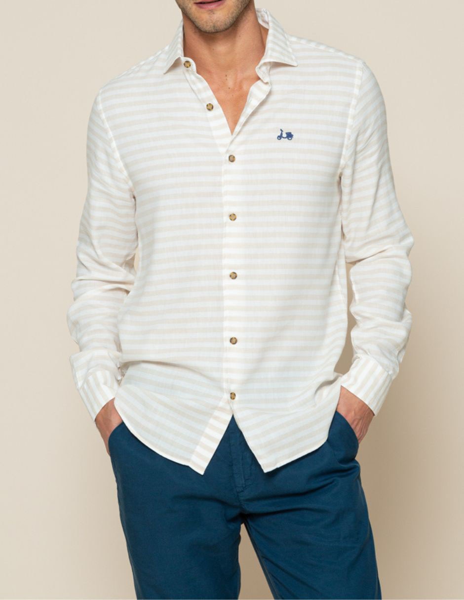 Camisa casual manga larga para hombre